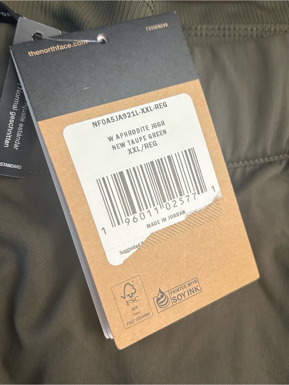 The North Face Aphrodite Womens Joggers New Taupe Green New 2XL - Picture 2 of 7